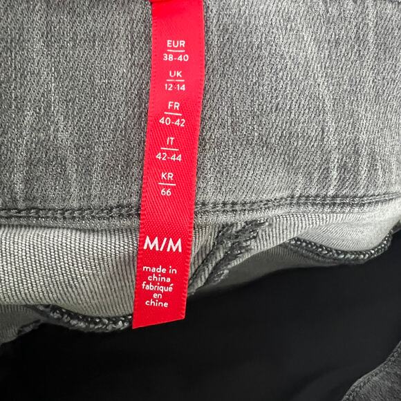 SPANX Women’s M Gray Distressed Raw Hem Pull-On Skinny Jeans Shaping Panel - Picture 6 of 12